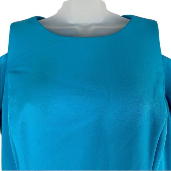 Nicole Miller New York Cold Shoulder Turquoise Blue Sz 6 - Picture 6 of 7